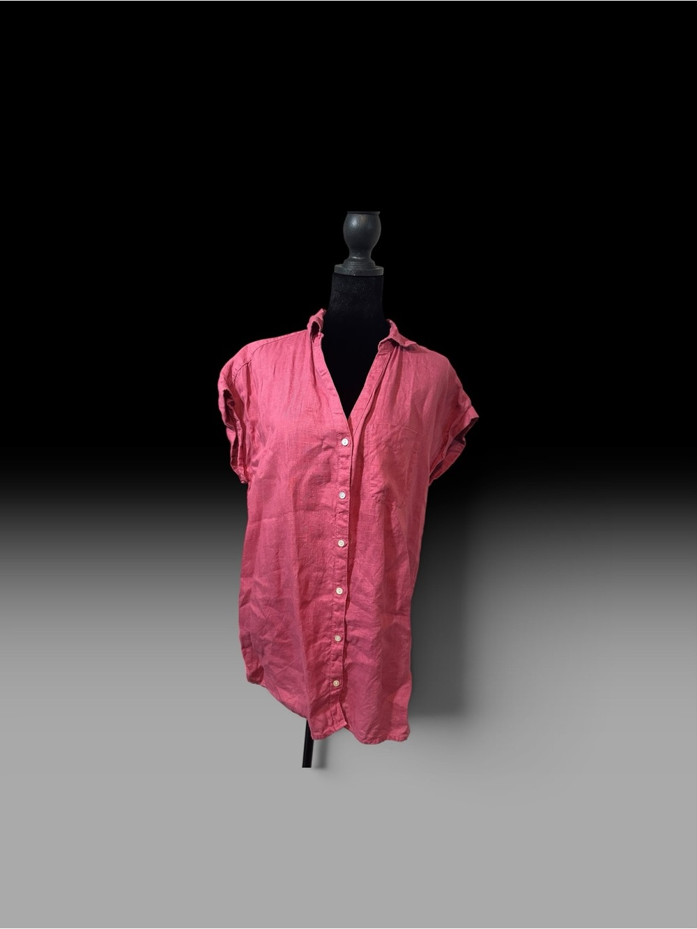 Rachel Zoe Rose-Pink Short Sleeve Button Down Linen Shirt